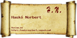 Haskó Norbert névjegykártya